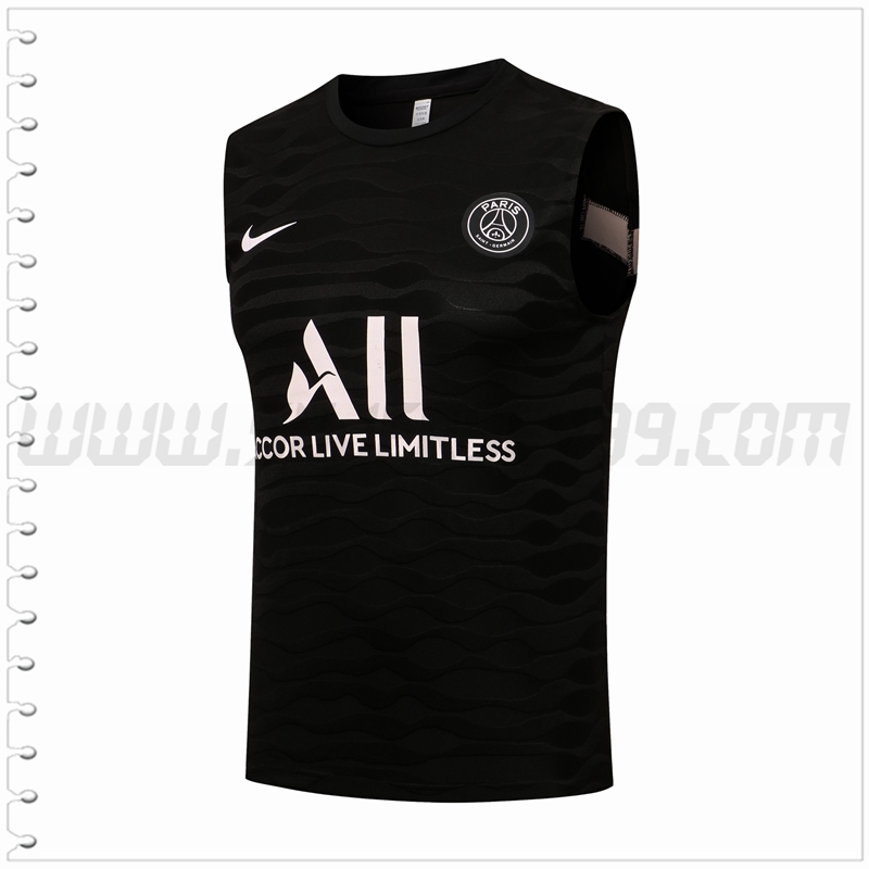 Camiseta Entrenamiento Sin Mangas Jordan PSG Negro 2021 2022