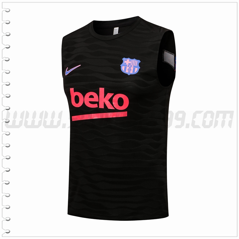 Camiseta Entrenamiento Sin Mangas FC Barcelona Negro 2021 2022