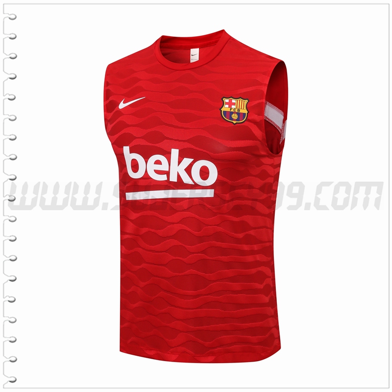 Camiseta Entrenamiento Sin Mangas FC Barcelona Rojo 2021 2022