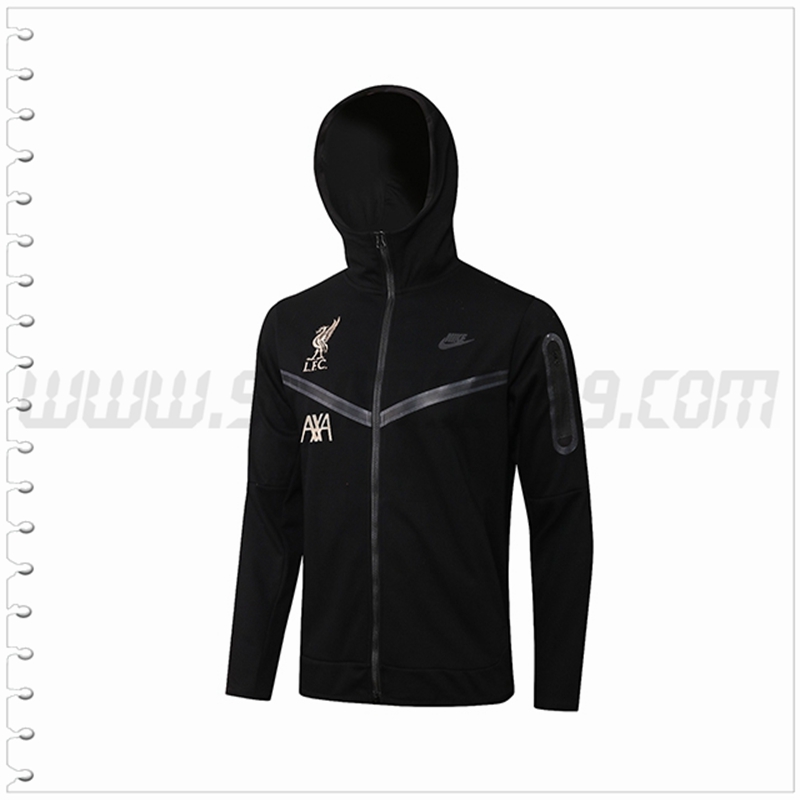 Chaqueta con Capucha FC Liverpool Negro 2021 2022