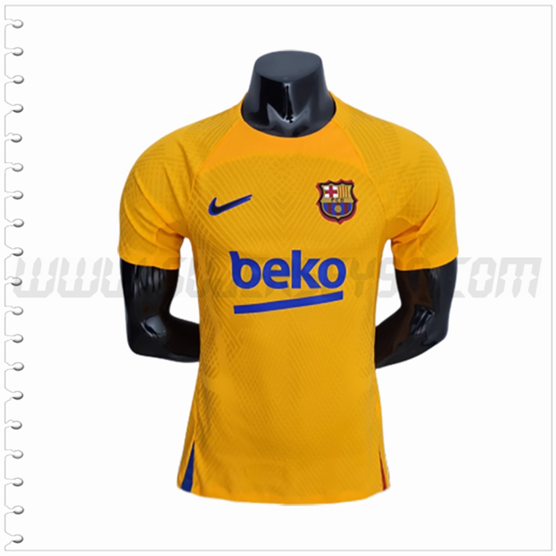 Camiseta Entrenamiento FC Barcelona Amarillo 2022 2023