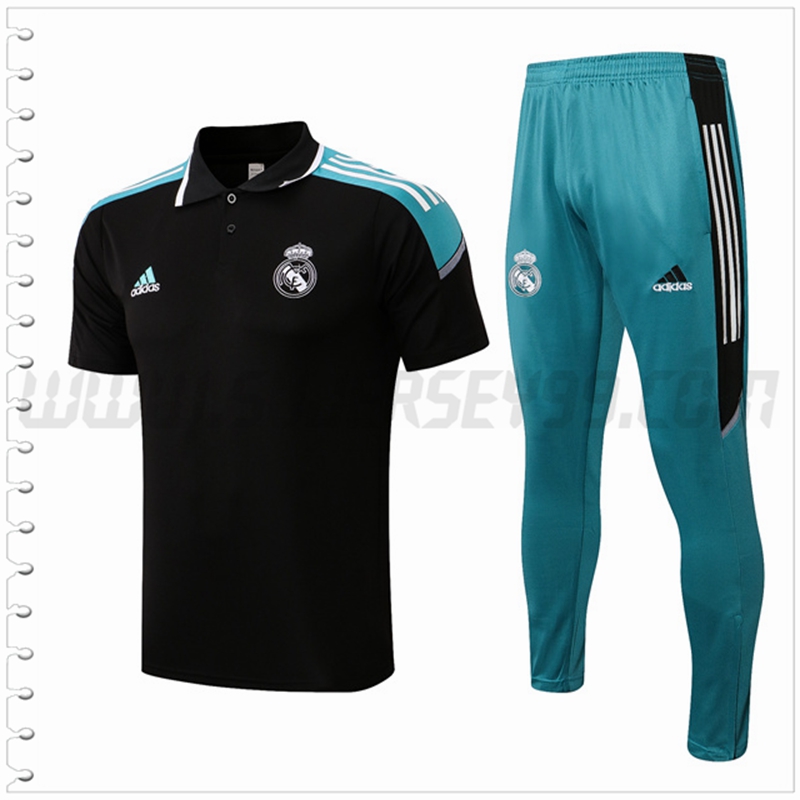 Polo Futbol Real Madrid + Pantalones Negro 2022 2023