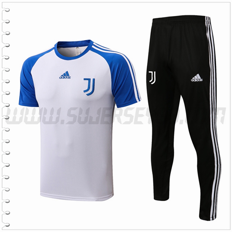 Camiseta Entrenamiento Juventus + Pantalones Blanco Azul 2022 2023