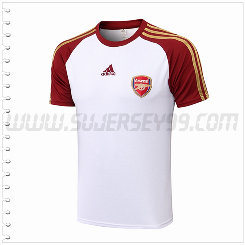 Camiseta Entrenamiento Arsenal Blanco Rojo 2022 2023