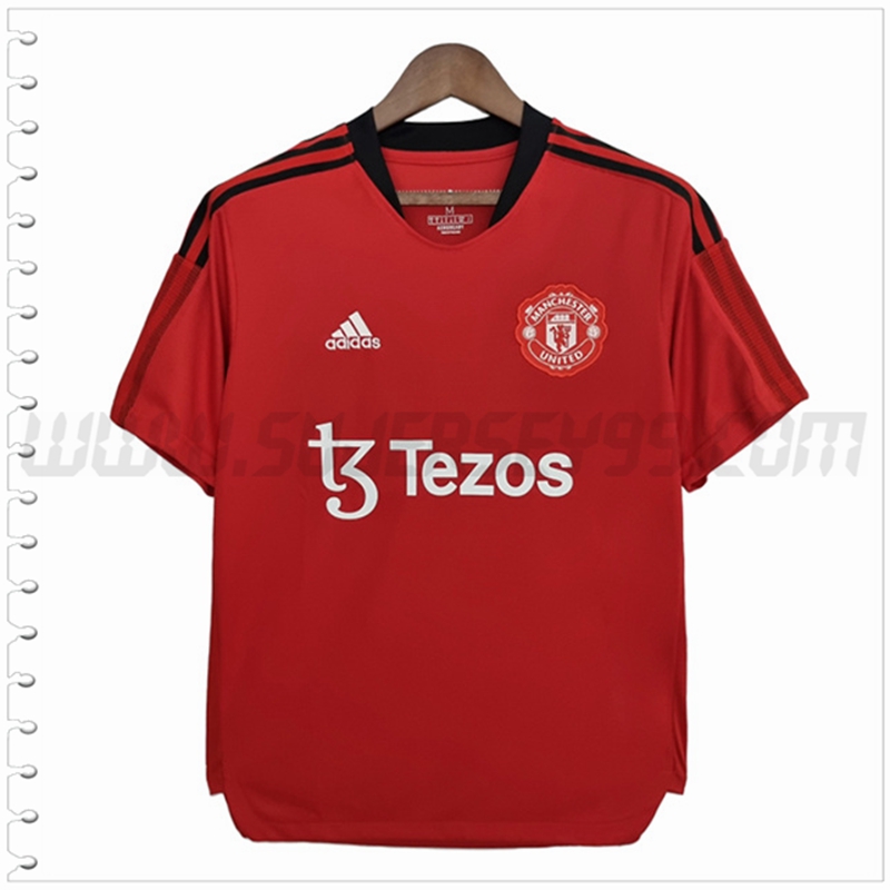 Camiseta Entrenamiento Manchester United Tezos Rojo 2022 2023