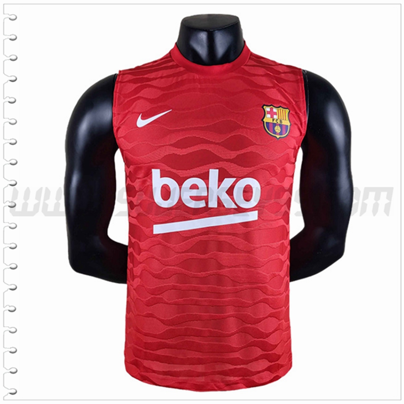 Camiseta Entrenamiento Sin Mangas FC Barcelona Rojo 2022 2023