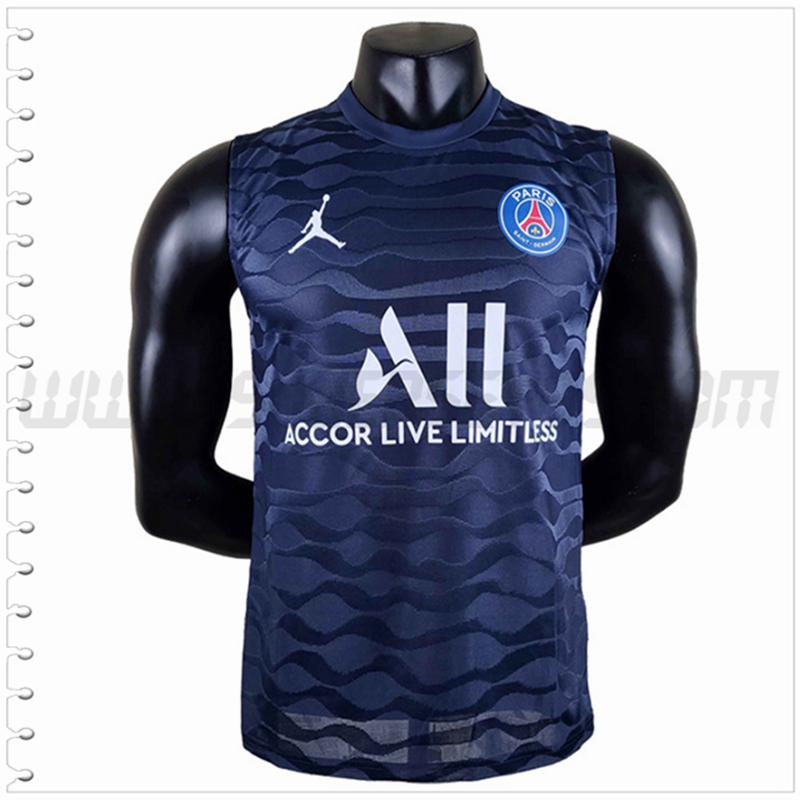 Camiseta Entrenamiento Sin Mangas Jordan PSG Azul Marino 2022 2023