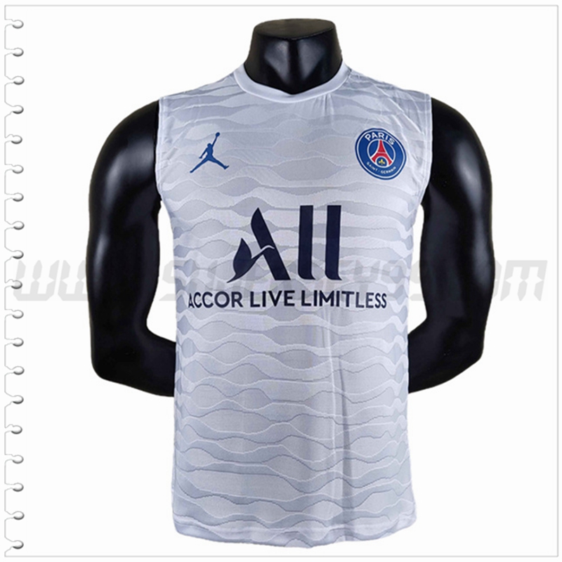 Camiseta Entrenamiento Sin Mangas Jordan PSG Blanco 2022 2023