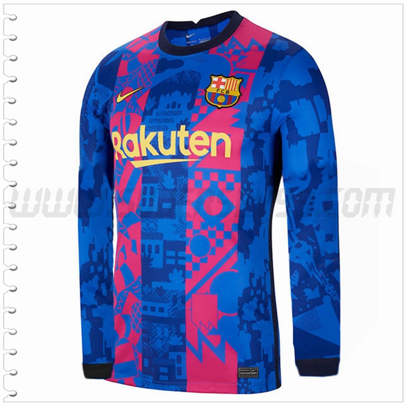 Tercera Camiseta Futbol FC Barcelona Manga Larga 2022 2023