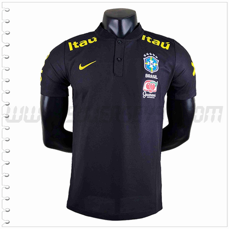 Polo Futbol Brasil Negro 2022 2023