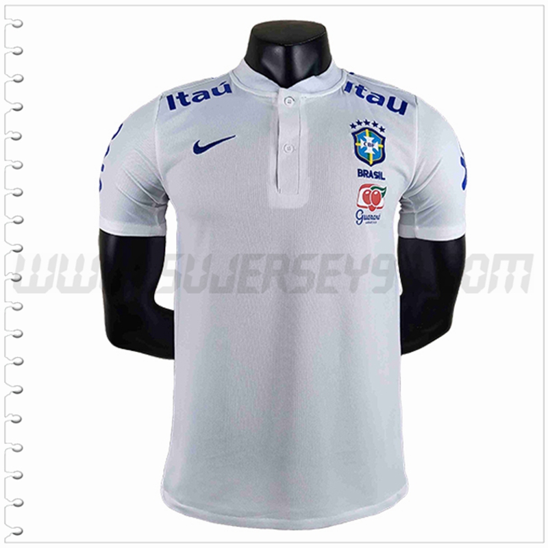 Polo Futbol Brasil Blanco 2022 2023