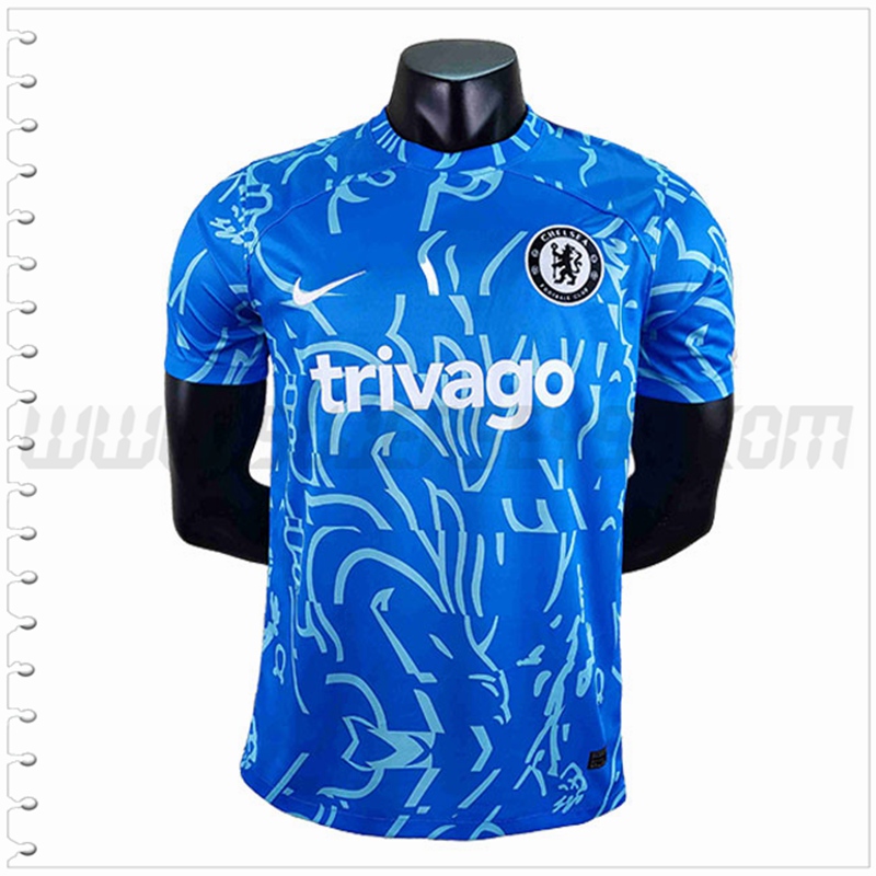 Camiseta Entrenamiento FC Chelsea Azul Blanco 2022 2023