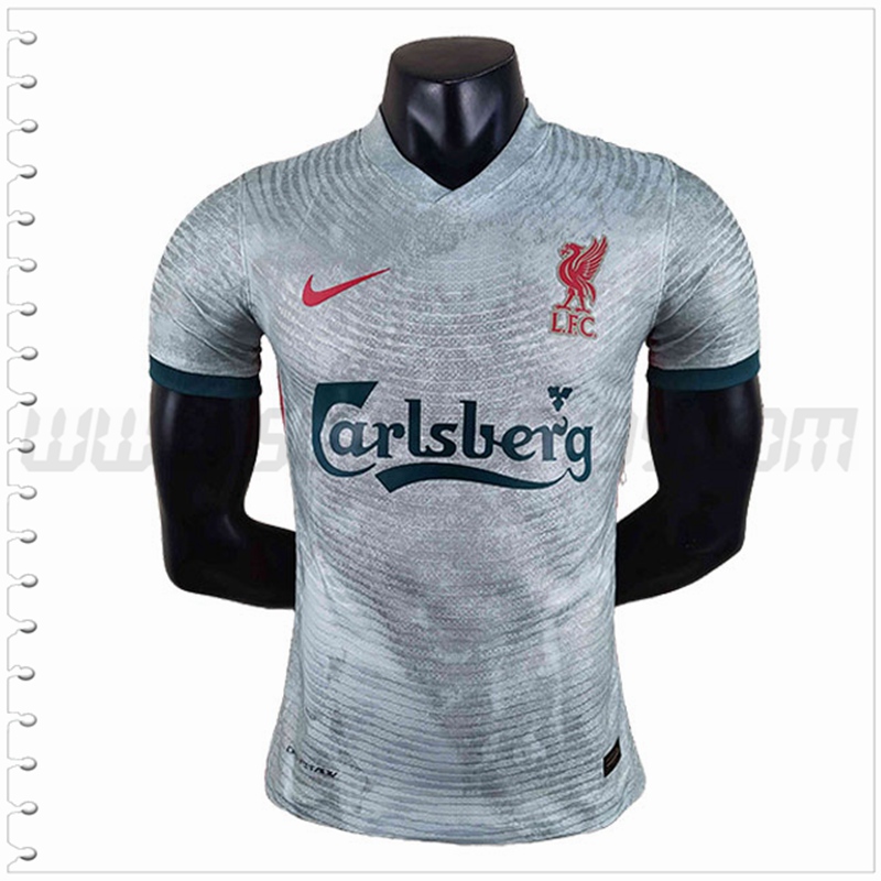 Camiseta Entrenamiento FC Liverpool Versión del jugador Gris 2022 2023