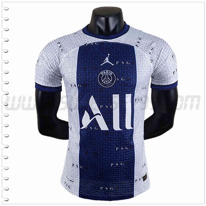 Camiseta Entrenamiento Jordan PSG Versión del jugador Blanco Azul 2022 2023