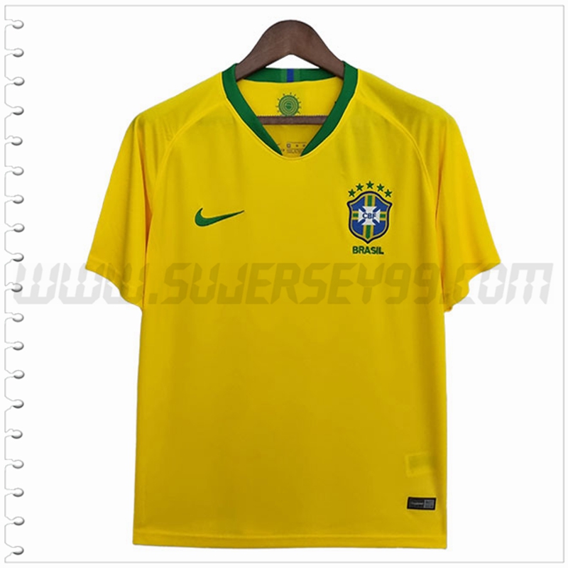 Primera Camiseta Futbol Brasil Retro 2018