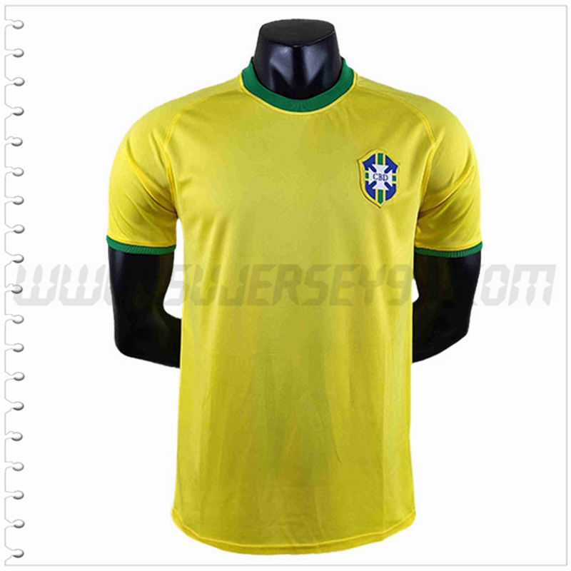 Primera Camiseta Futbol Brasil Retro Copa Mundial 1970
