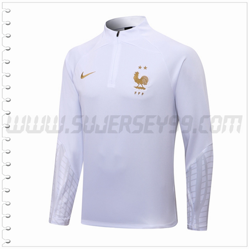 Sudadera Entrenamiento Francia Blanco 2022 2023