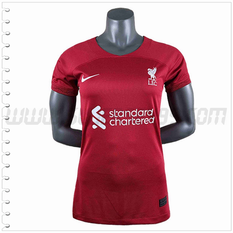 Primera Camiseta Futbol FC Liverpool Mujer 2022 2023