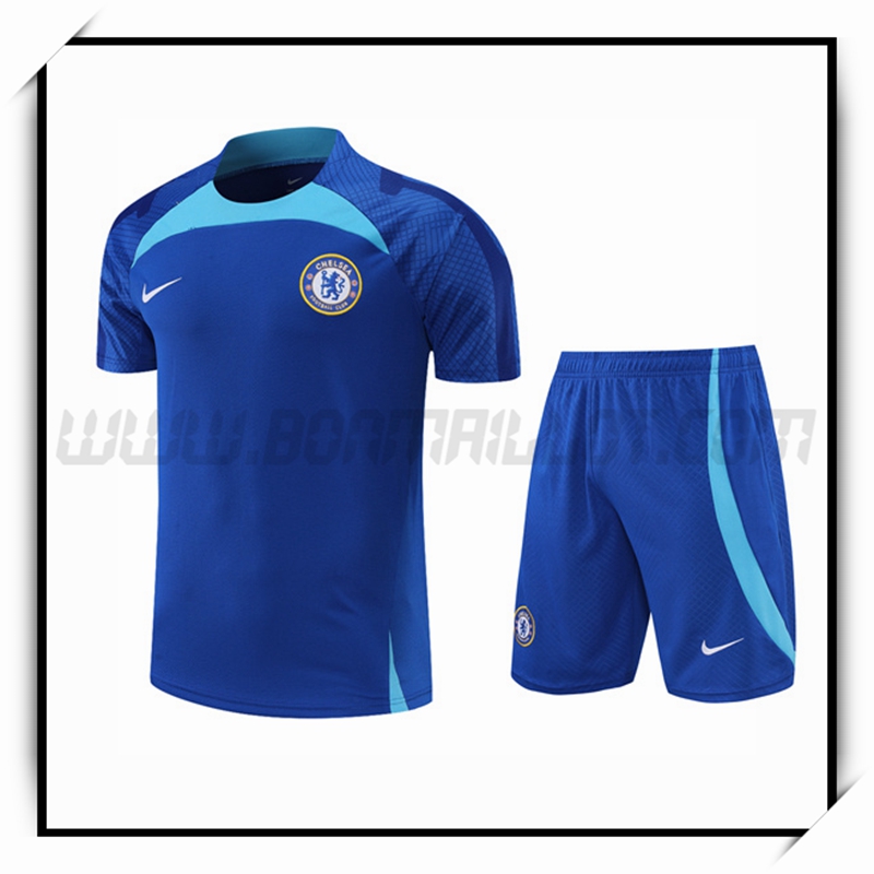 Camiseta Entrenamiento FC Chelsea + Pantalones Cortoss Azul 2022 2023