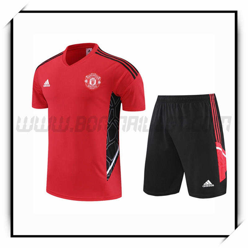 Camiseta Entrenamiento Manchester United + Pantalones Cortoss Rojo 2022 2023