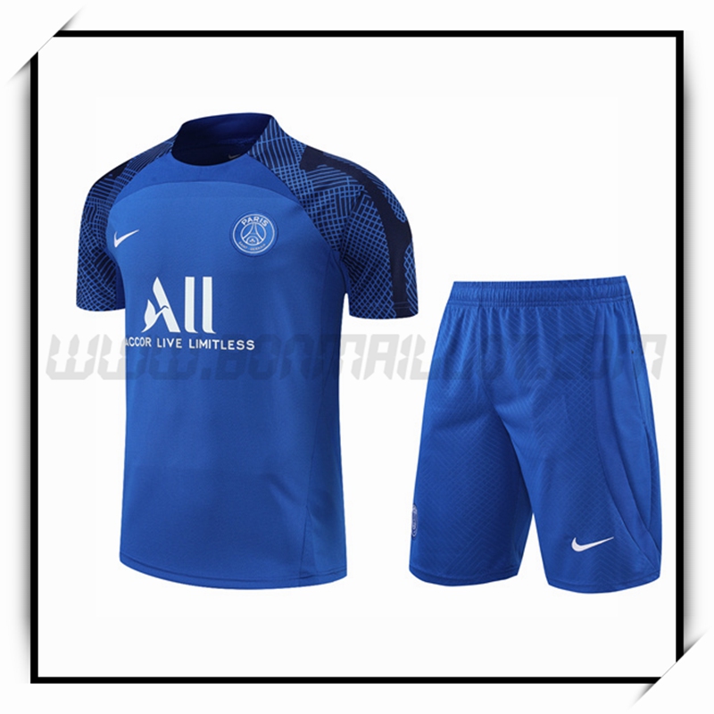 Camiseta Entrenamiento PSG + Pantalones Cortoss Azul 2022 2023