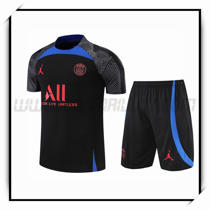 Camiseta Entrenamiento Jordan PSG + Pantalones Cortoss Negro 2022 2023