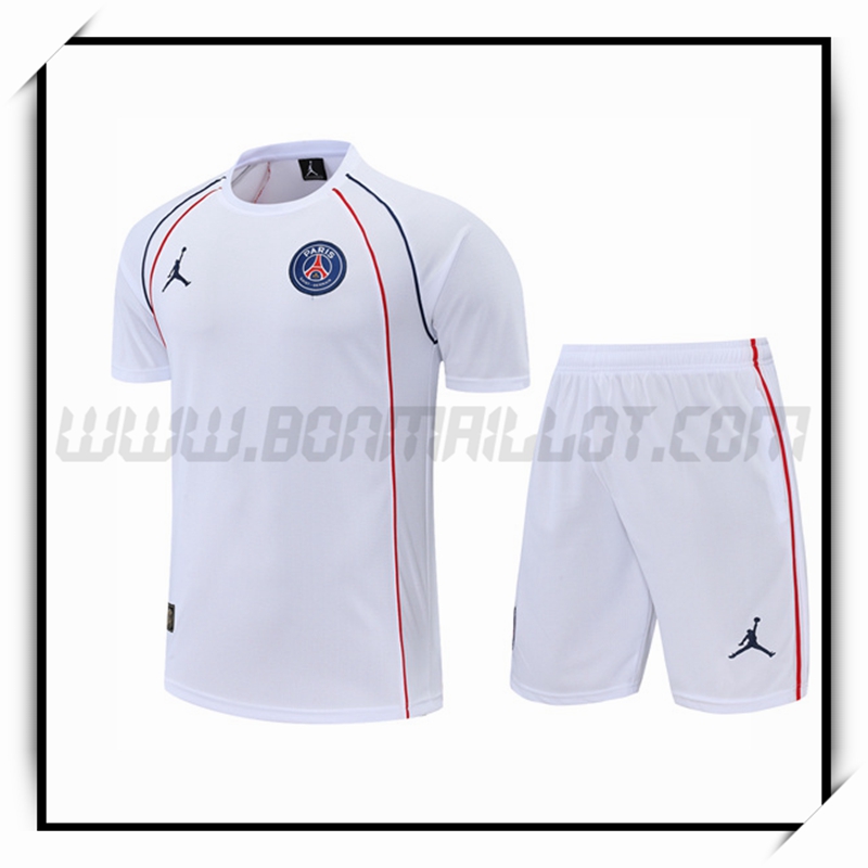 Camiseta Entrenamiento Jordan PSG + Pantalones Cortoss Blanco 2022 2023