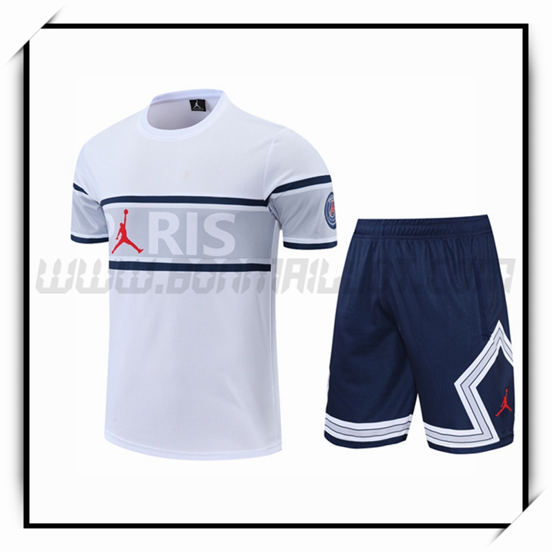 Camiseta Entrenamiento Jordan PSG + Pantalones Cortoss Negro Blanco 2022 2023