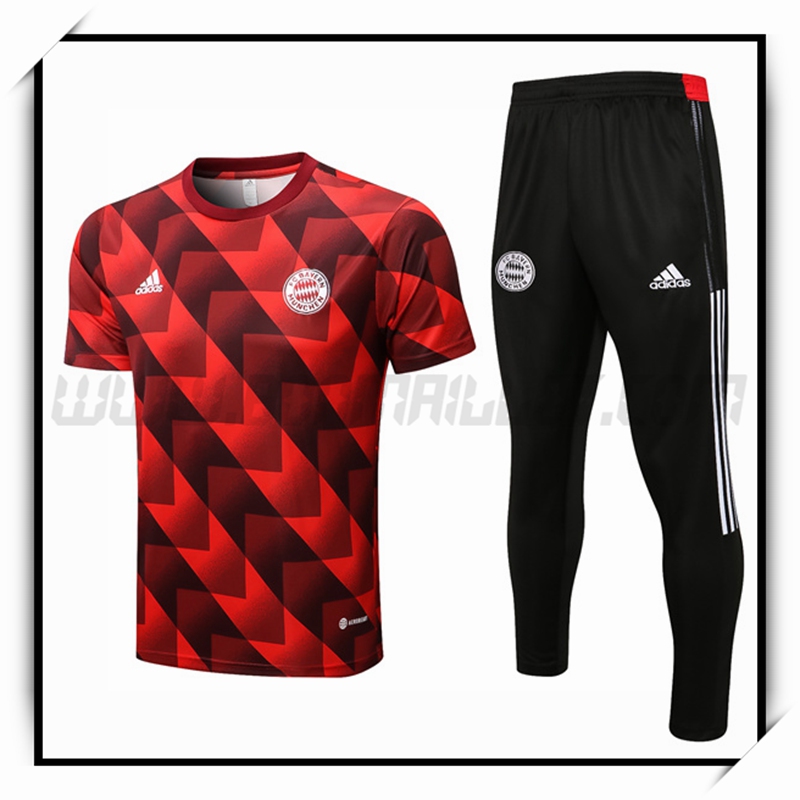 Camiseta Entrenamiento Bayern Munich + Pantalones Negro Rojo 2022 2023