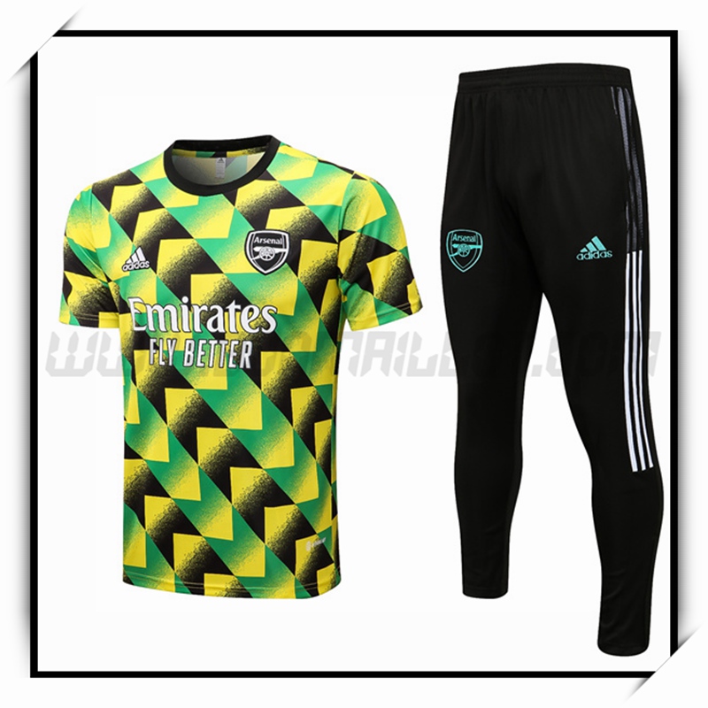 Camiseta Entrenamiento Arsenal + Pantalones Verde Amarillo 2022 2023