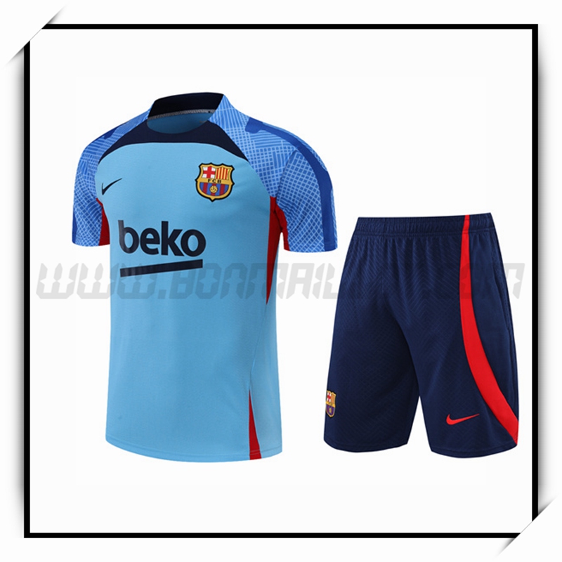 Camiseta Entrenamiento FC Barcelona + Pantalones Cortoss Azul 2022 2023