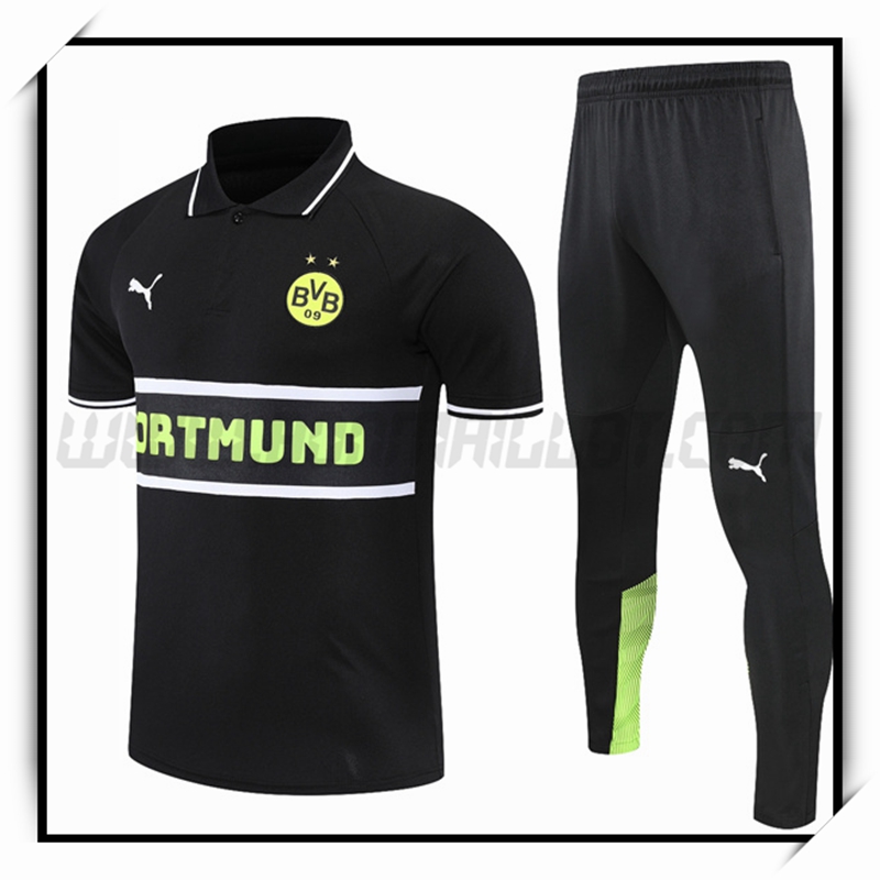 Polo Futbol Dortmund BVB + Pantalones Negro 2022 2023