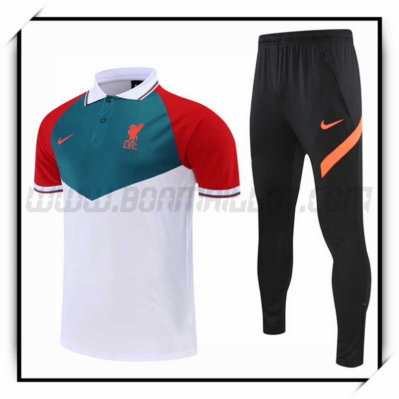 Polo Futbol FC Liverpool + Pantalones Blanco Rojo 2022 2023