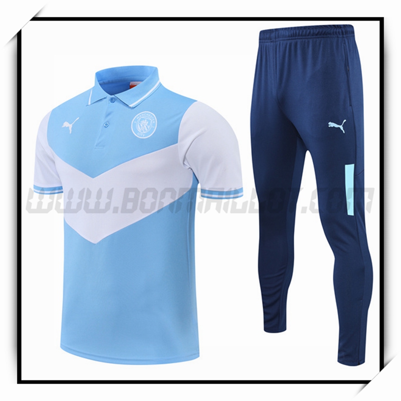 Polo Futbol Manchester City + Pantalones Azul 2022 2023