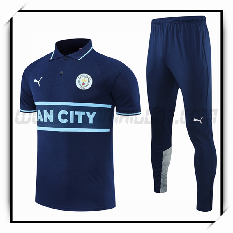 Polo Futbol Manchester City + Pantalones Azul Marino 2022 2023