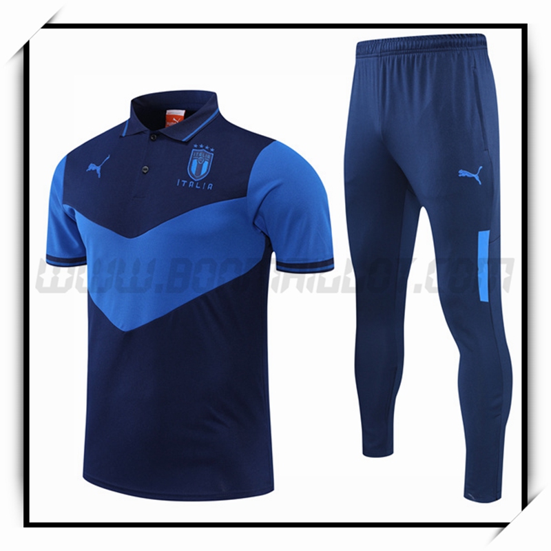 Polo Futbol Italia + Pantalones Azul Marino 2022 2023