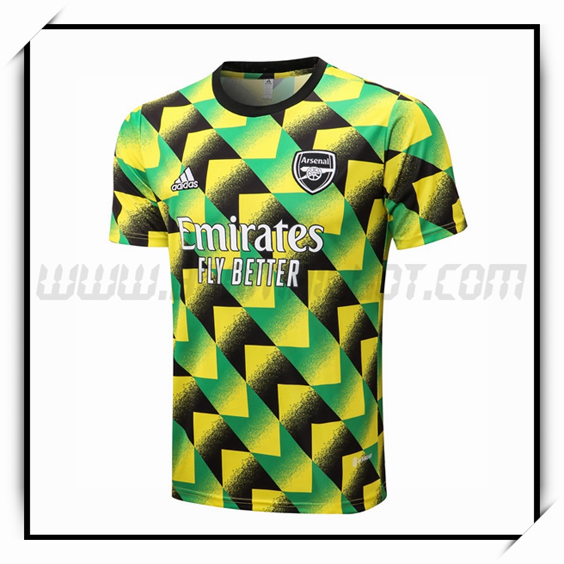 Camiseta Entrenamiento Arsenal Verde Amarillo 2022 2023