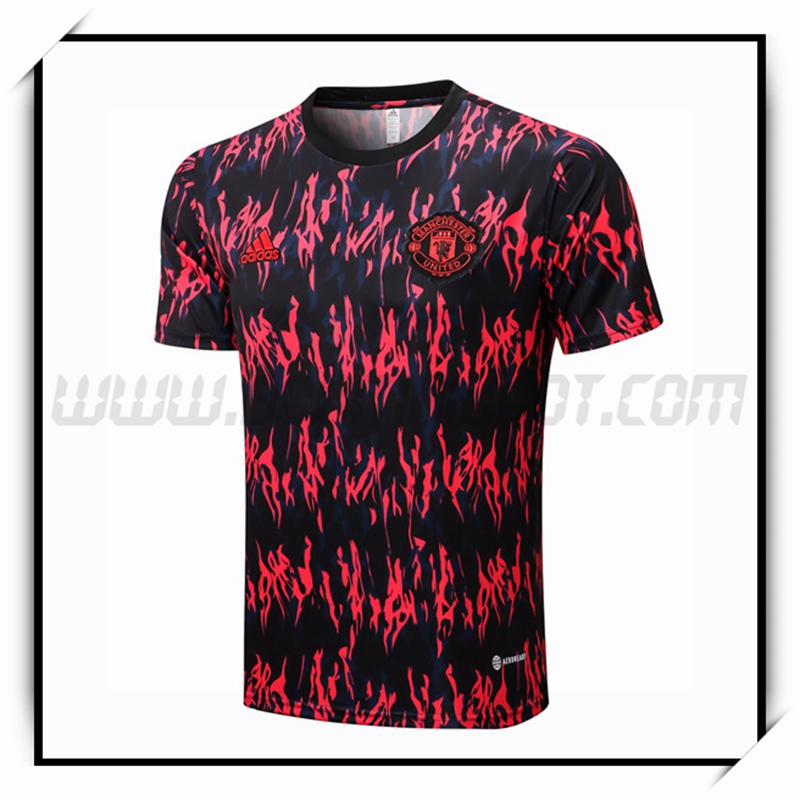 Camiseta Entrenamiento Manchester United Negro Rojo 2022 2023