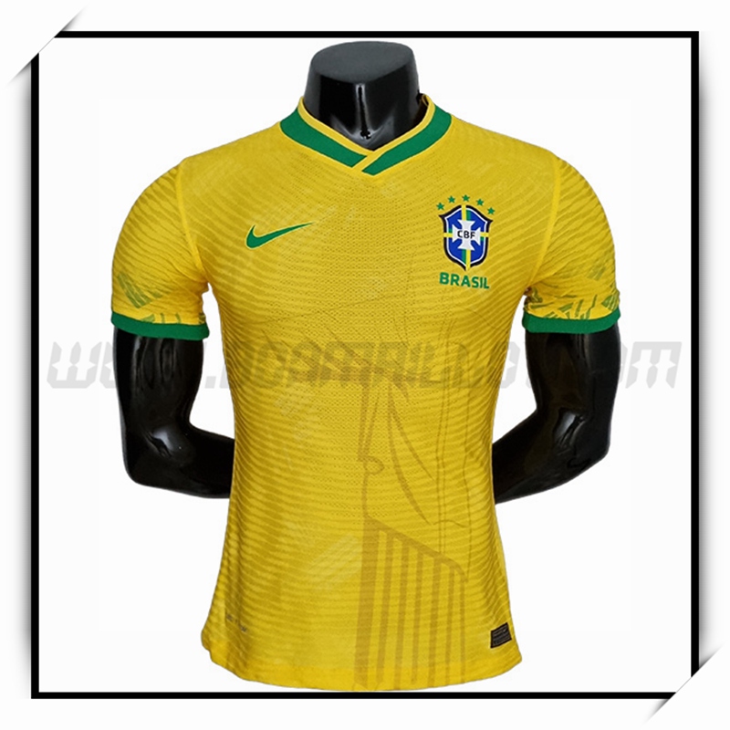 Camiseta Equipo Brasil Amarillo Version del jugador clasico 2022 2023