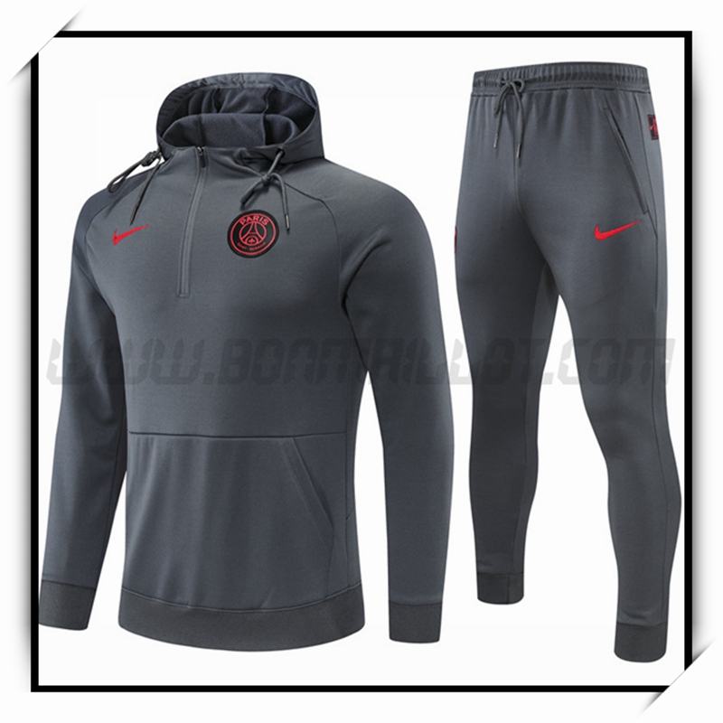 Chaqueta con Capucha Chandal del PSG Gris 2022 2023