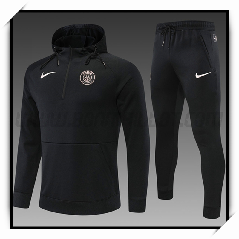 Chaqueta con Capucha Chandal del PSG Ninos Negro 2022 2023