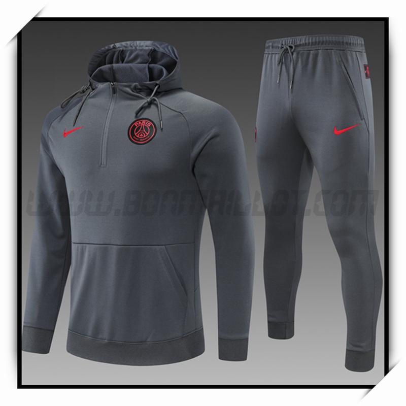 Chaqueta con Capucha Chandal del PSG Ninos Gris 2022 2023