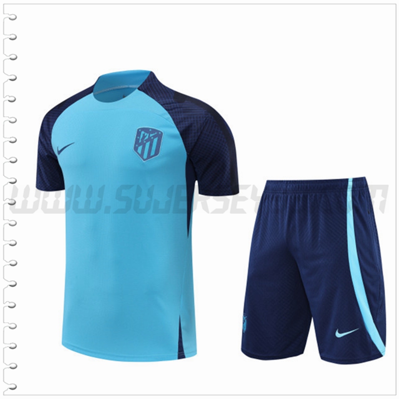 Camiseta Entrenamiento Atletico Madrid + Pantalones Cortos Azul 2022 2023