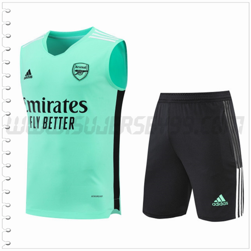 Camiseta Entrenamiento Sin Mangas Arsenal + Pantalones Cortos Verde 2022 2023