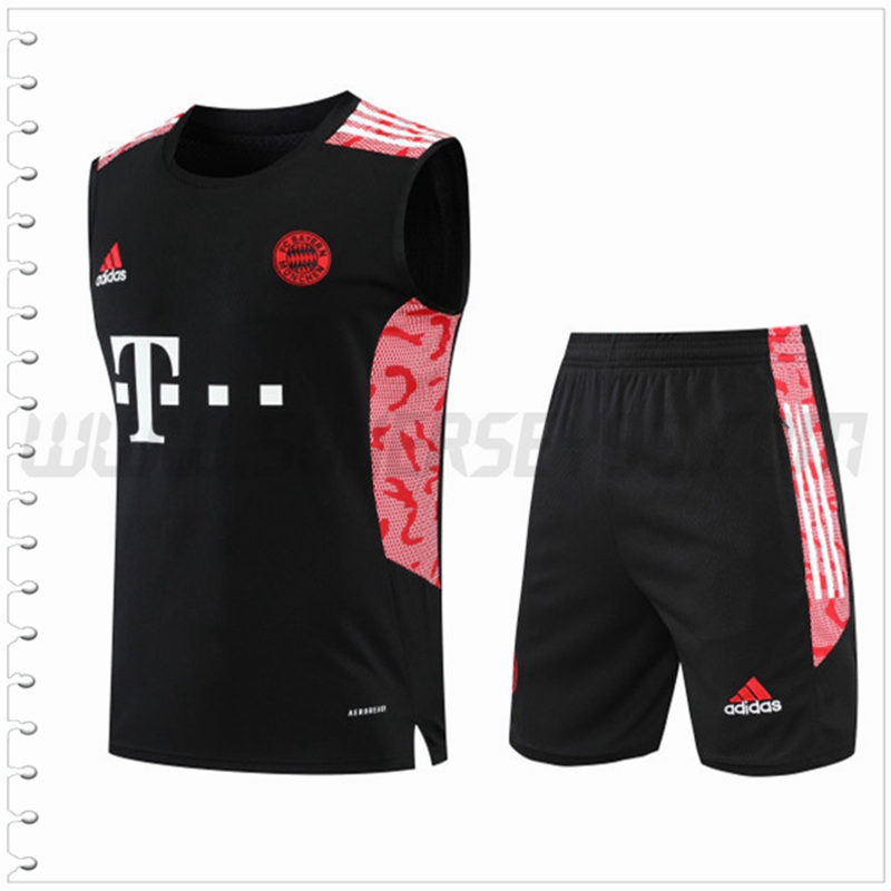 Camiseta Entrenamiento Sin Mangas Bayern Munich + Pantalones Cortos Negro 2022 2023