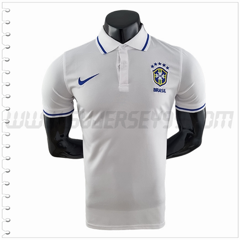 Polo Futbol Brasil Blanco 2022 2023