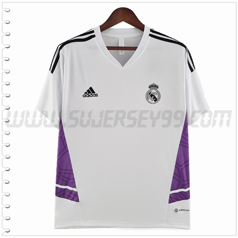 Camiseta Entrenamiento Real Madrid Blanco/Violeta 2022 2023