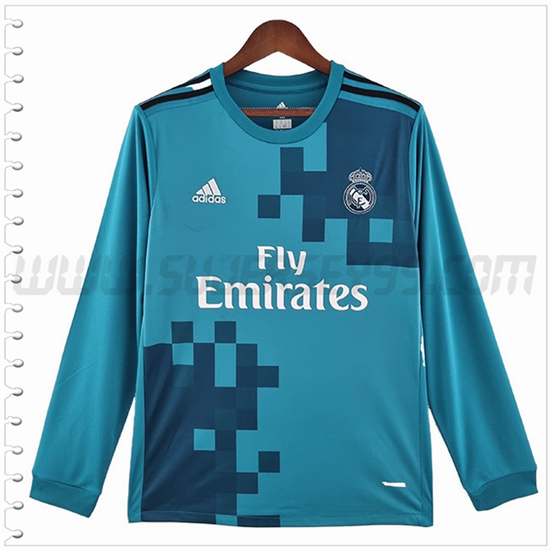 Segunda Camiseta Futbol Real Madrid Manga Larga Retro 2017/2018