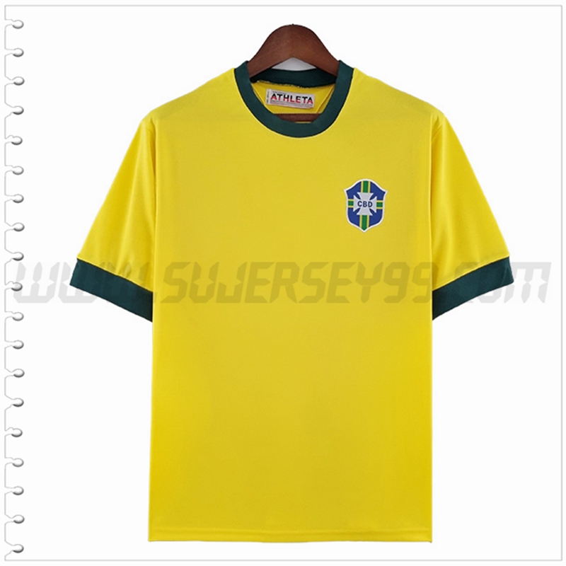 Primera Camiseta Futbol Brasil Retro 1970