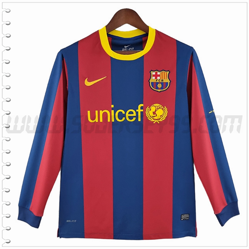 Primera Camiseta Futbol FC Barcelona UEFA Champions Manga Larga Retro 2006